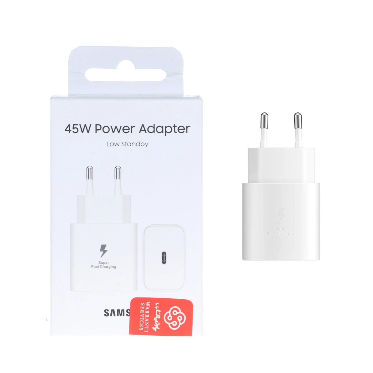 شارژر دیواری PD و فست تک پورت Samsung مدل EP-T4511 45W - سفید (گارانتی پارتیان پایا) مجهز به فناوری GAN-NFC